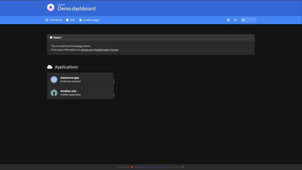 homer-dashboard-default-config