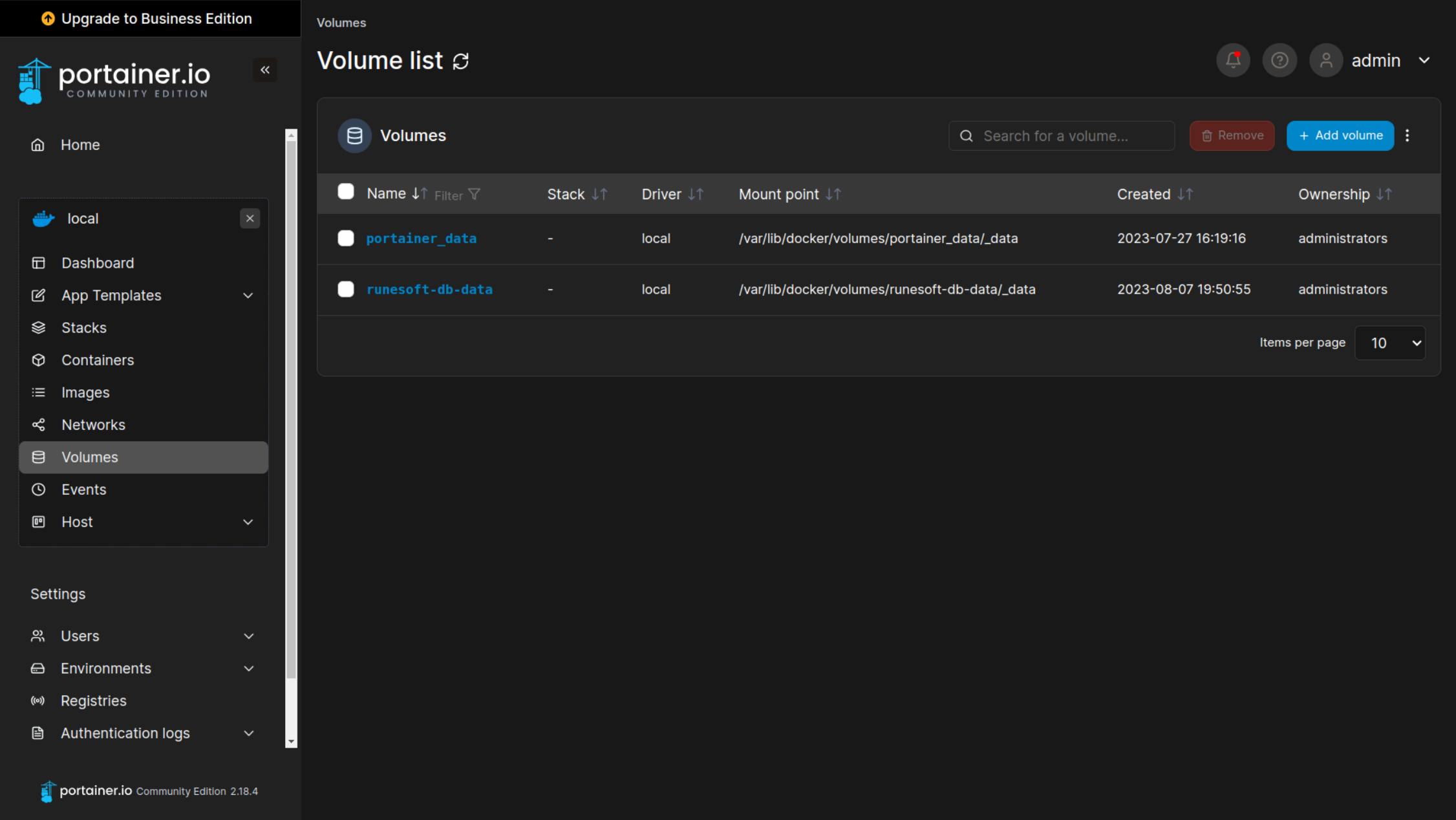 PostgreSQL in Docker CLI and Portainer
