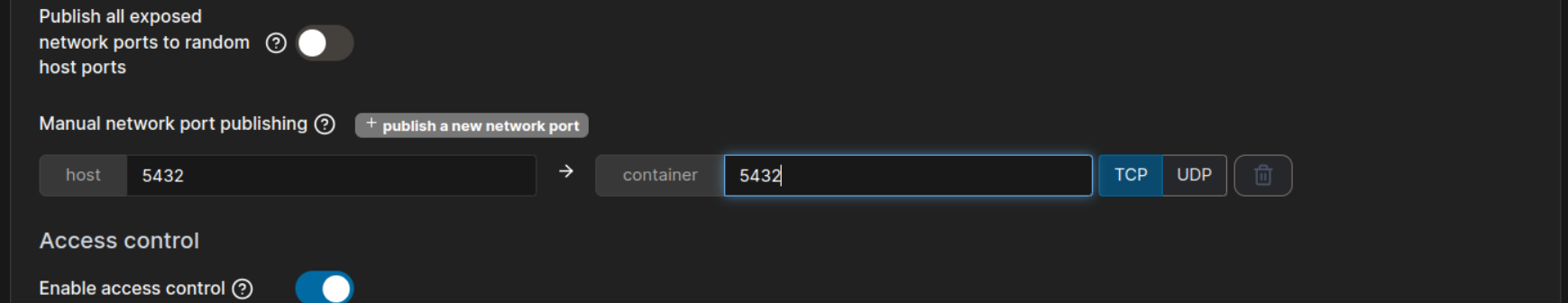 PostgreSQL in Docker CLI and Portainer