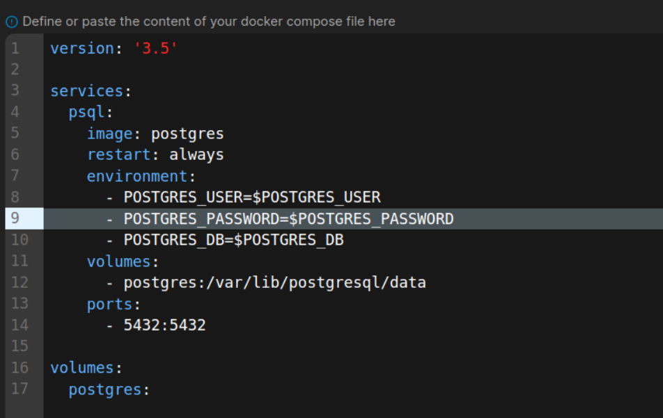 PostgreSQL in Docker CLI and Portainer