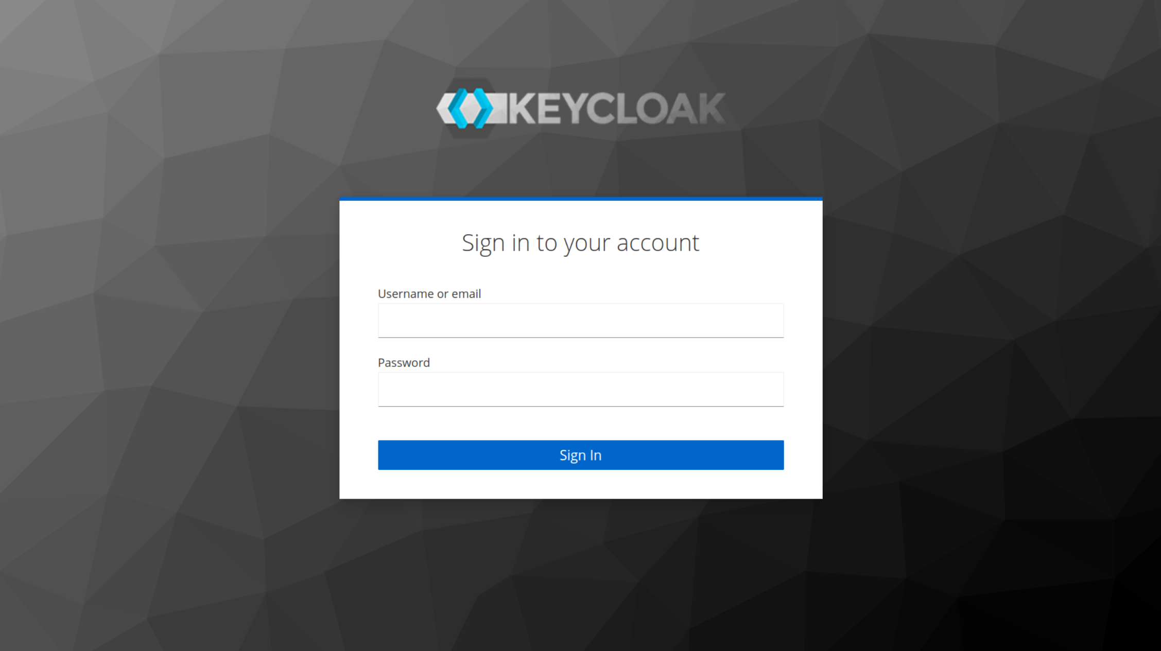 Screenshot of Keycloak's login page.