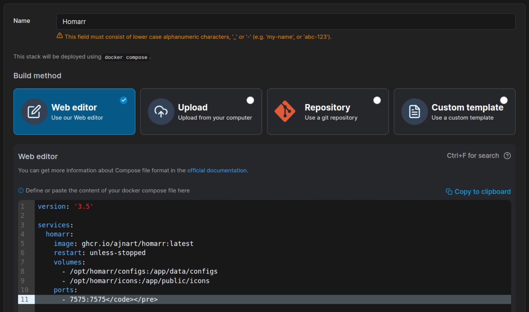 Homelab Dashboard with Homarr