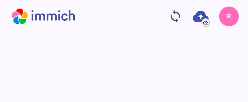 Página principal de la app de Immich en Android.